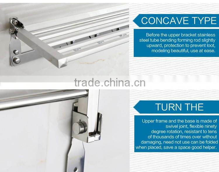 Wesda 90 degree rotation bathroom wall towel shelf with hooks A0107