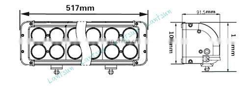 Lantsun Double row 240w LED Light Bar Roof Mount Hi-Power Waterproof led light bar