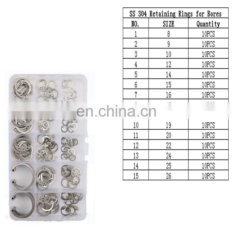 JINGHONG Carbon Steel Stainless Steel Circlip C Type Retaining Ring
