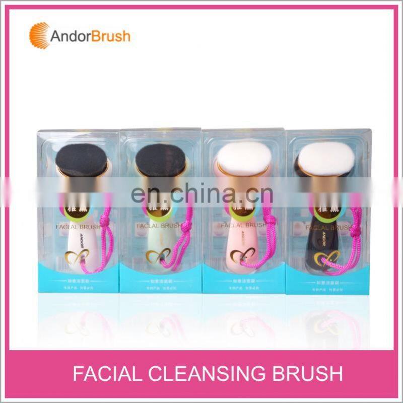 2021 superfine fiber Soft Facial Brush Deep Pore Cleansing Brush Nylon Face Washing Brush with Long Handle