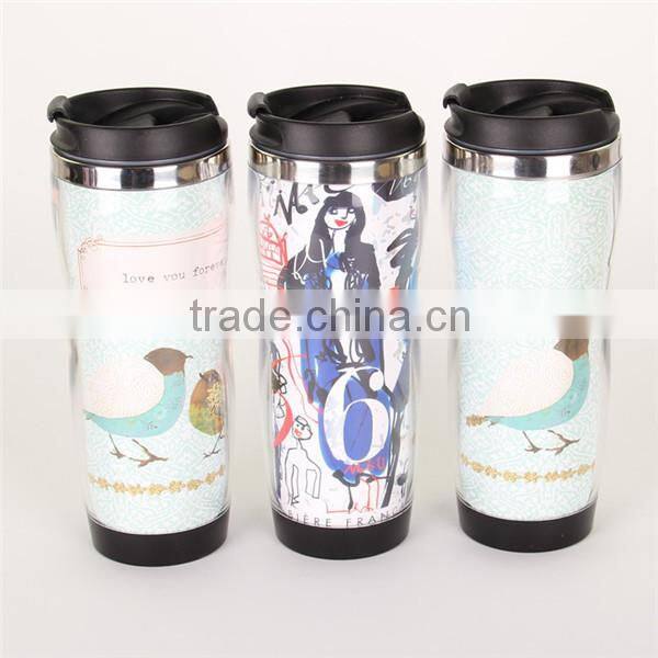 Shenzhen Factory Double Wall Plastic Advertising Tumbler with SS Inner