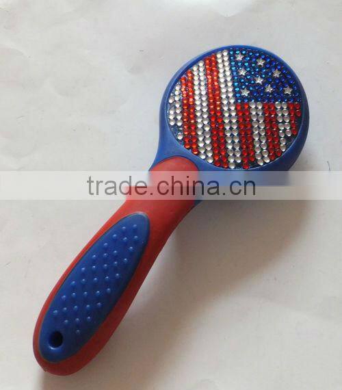 Hot ! great grip mane & tail brush with bling crystal