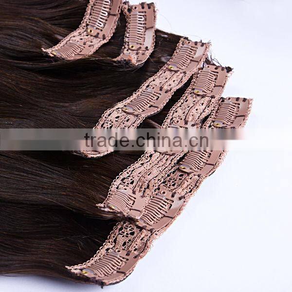 Top quality popular remy silky human hair Clip On Hair Extension