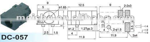Universal male 1.3mm dc jack for laptop