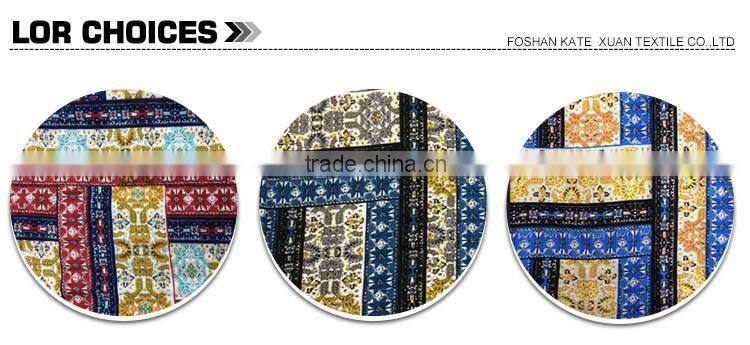 Plain weave soft printed rayon moss crepe fabric