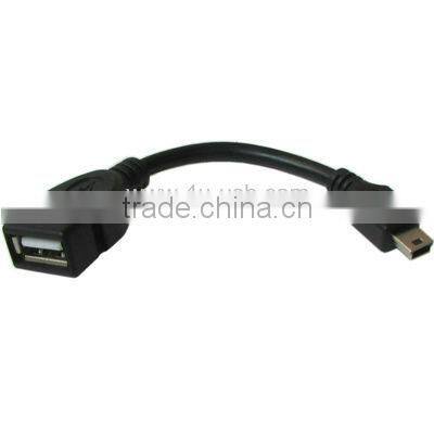 Black Mini 5pin USB to USB AM OTG Adapter Cable, Length: 12cm