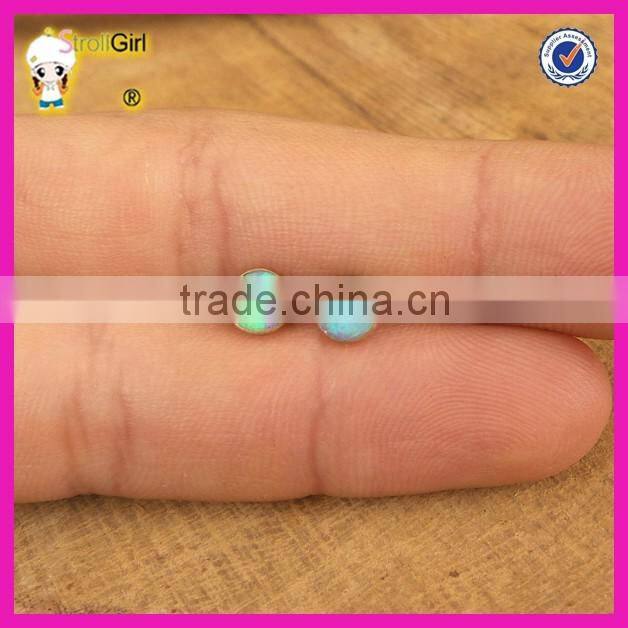 handmade jewelry pure silver opal stud earrings in 14K gold plated