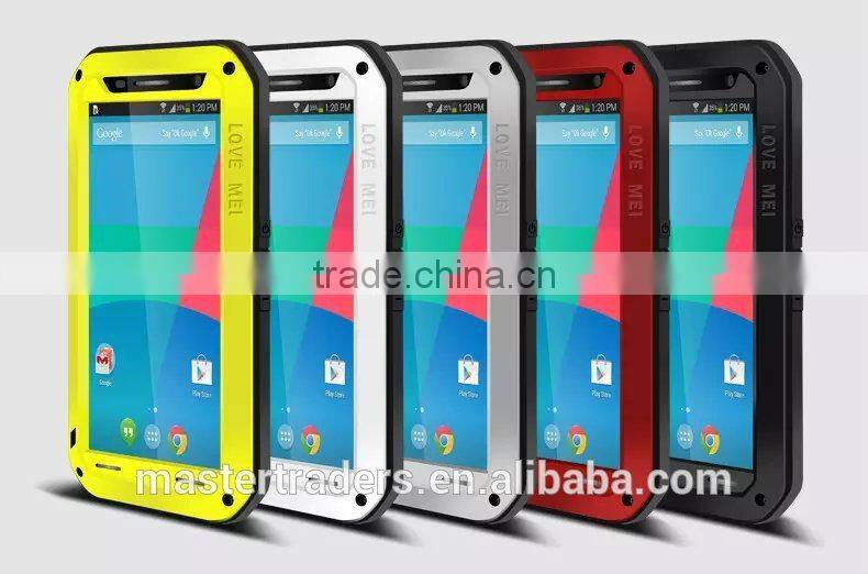 Love Mei Powerful Waterproof Dirtproof Shockproof Metal Protective Case For Motorola Nexus 6 MT-3164