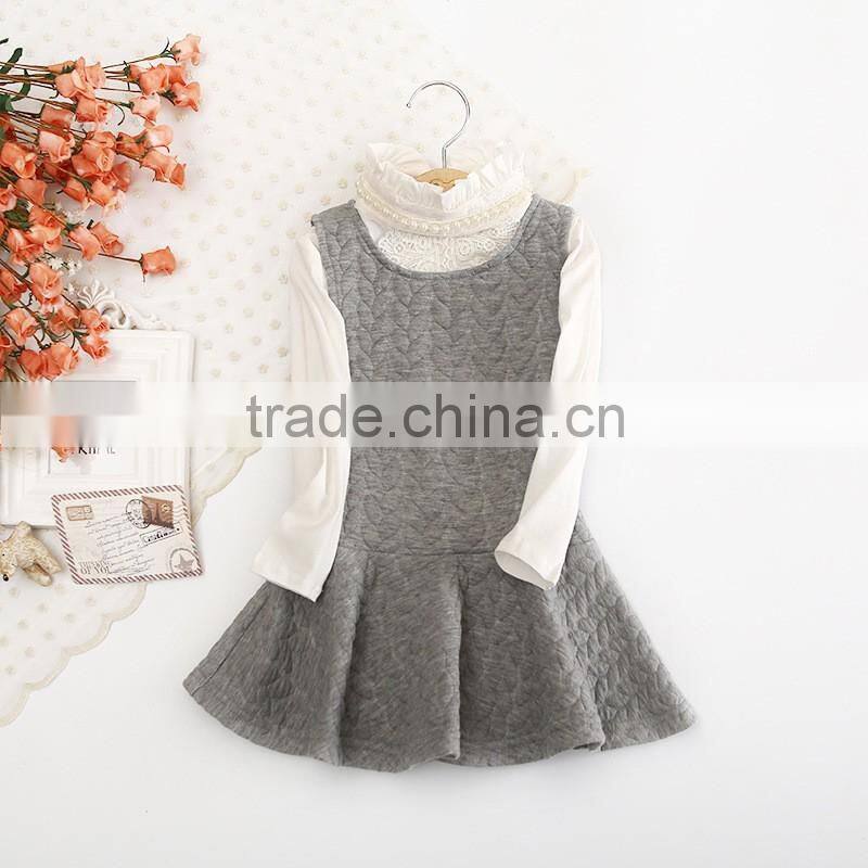 2016 New arrival fashion kids party dresses for 2-6T ruffle vest child dress wholesale elegant spring girl dress (ulik-N006)