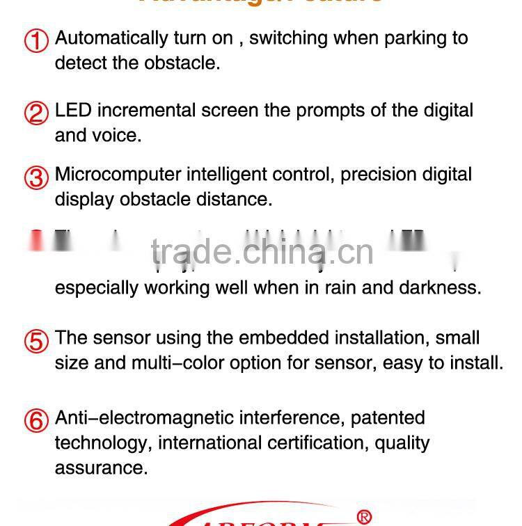 Universal car parking sensor with side waterproof backup sensor