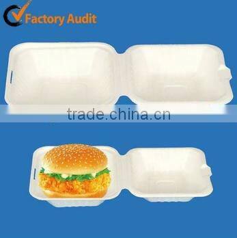 Eco-friendly Microwavable Bagasse Pulp Hamburger Box