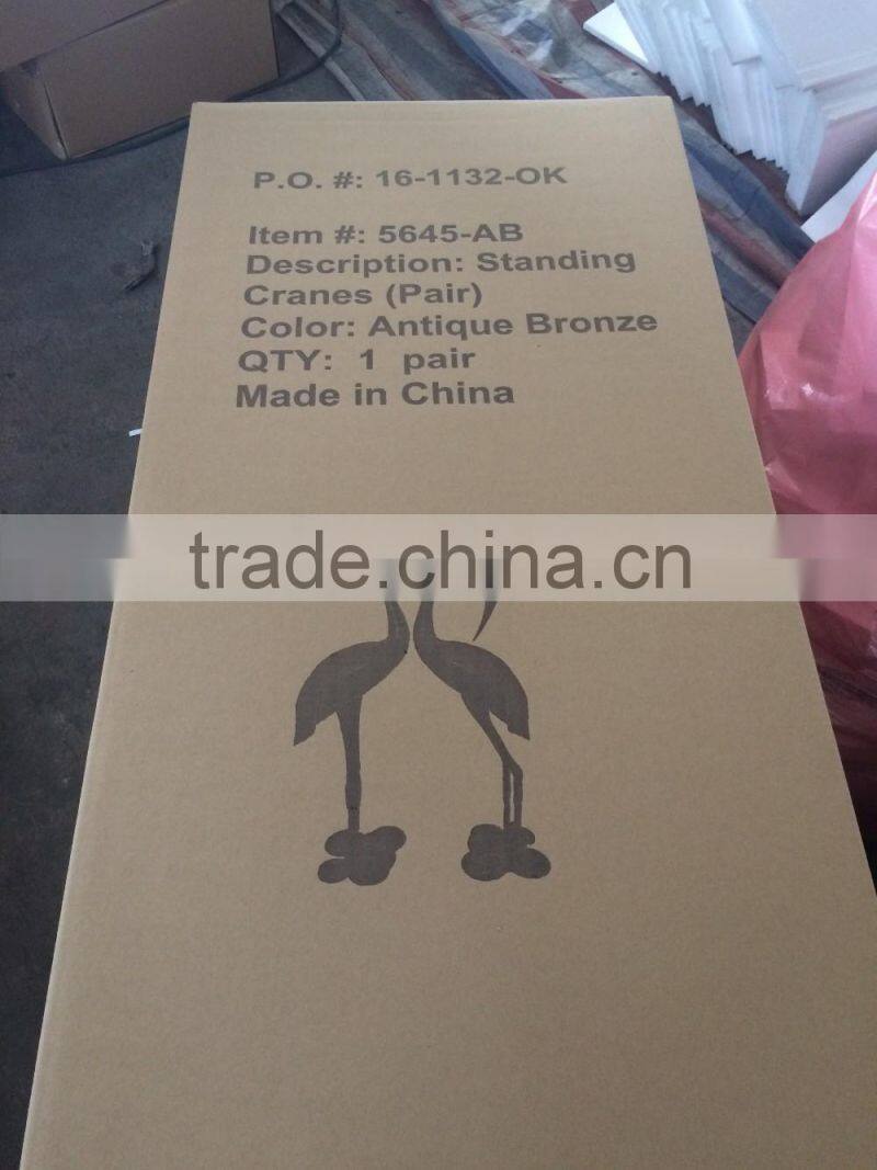 43 Inch Sculptured Cranes in Bronze Finish