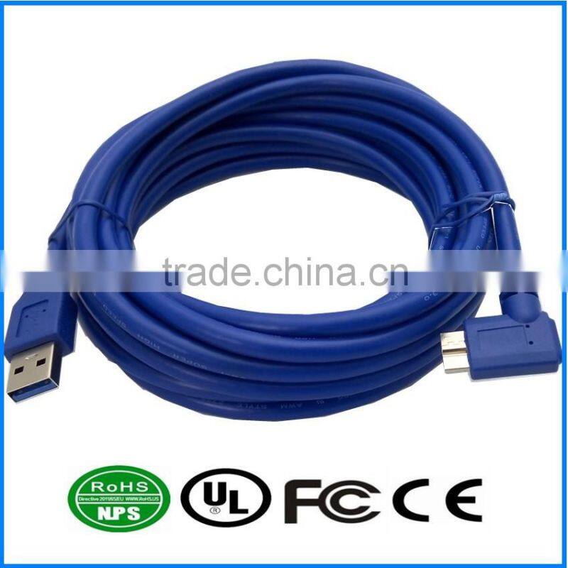 USB3.0 AM-MicroB Superspeed Connecting Line High Speed Datacable Standard 9 Core Datawire 90 Degree Right Angle