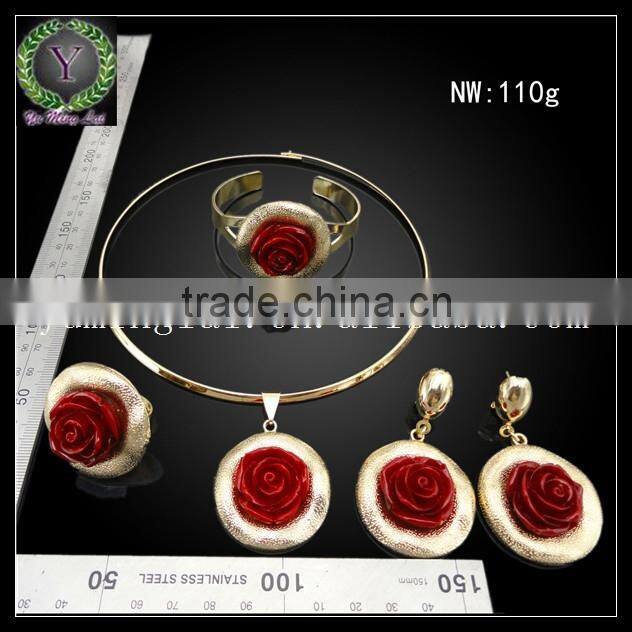 luxury red rose design African jewelry wholesale