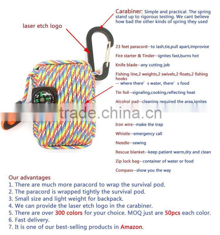 outdoor 550 paracord grenade survival kit
