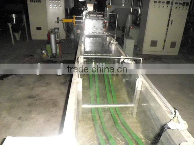 Line for the production of PET packaging tape