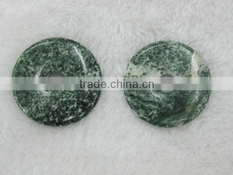 Wholesale 15-50mm Green Point Stone donut gemstone