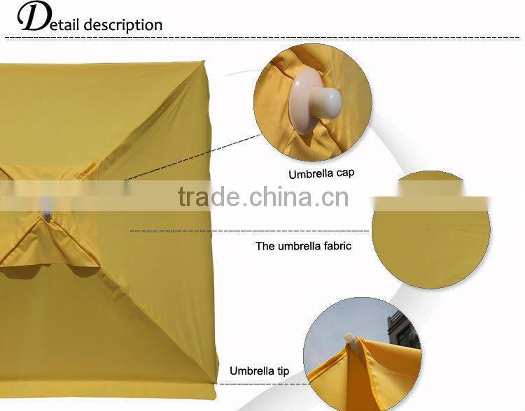 2.5M*2.5M yellow color cafe umbrella