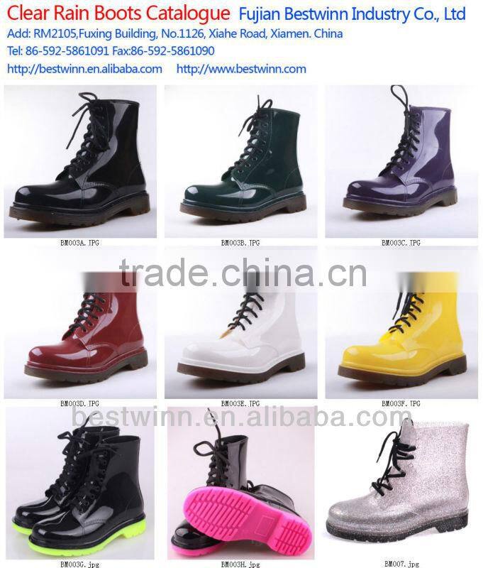2016 lady High heel Rain Boots with lace
