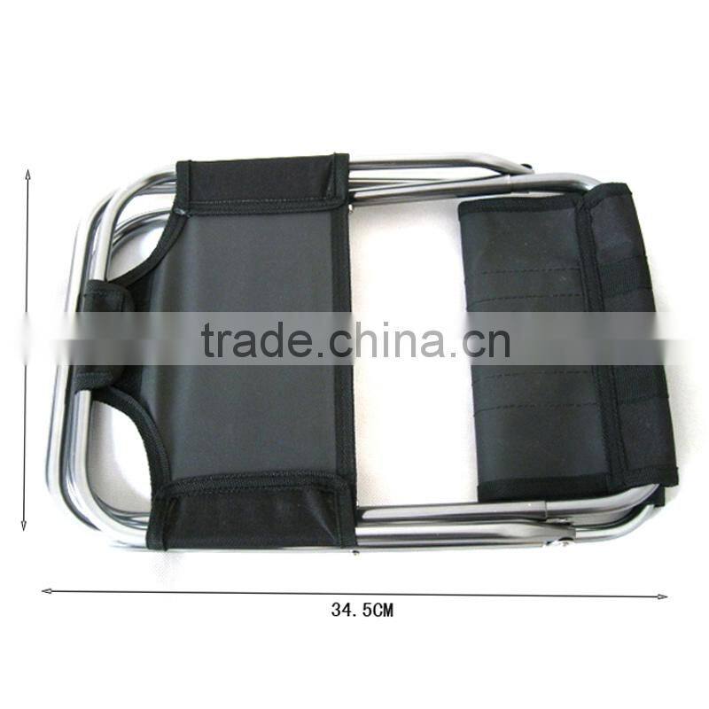 Outdoor portable aluminum folding fishing chair with backrest