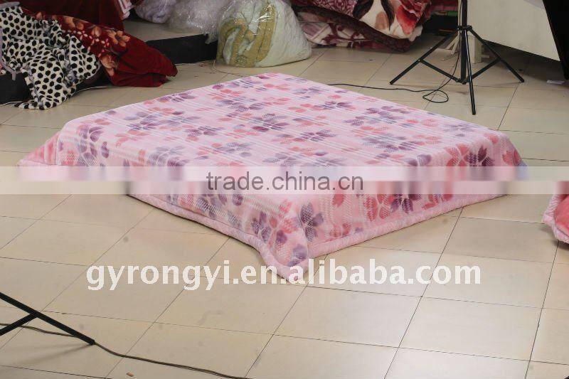 100% polyester 2 ply raschel blanket with interweaving