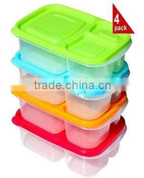 BPA free Food Grade Lunch Box with Cover Bento Box with 3 compartments