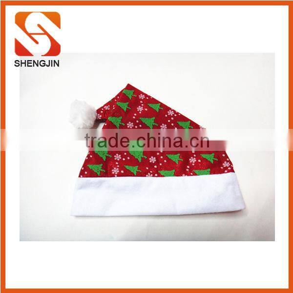 SJ-6733 30*40 Christmas tree print xmas gift adult santa hat