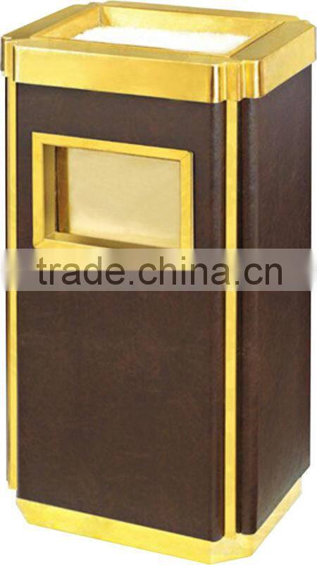 Luxurious royal Indoor square ground metal public dustbin