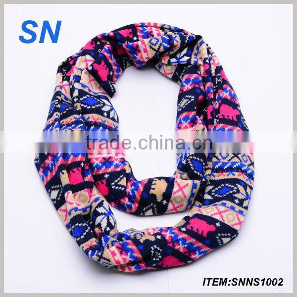 2014 fashion two tone color block infinity scarf