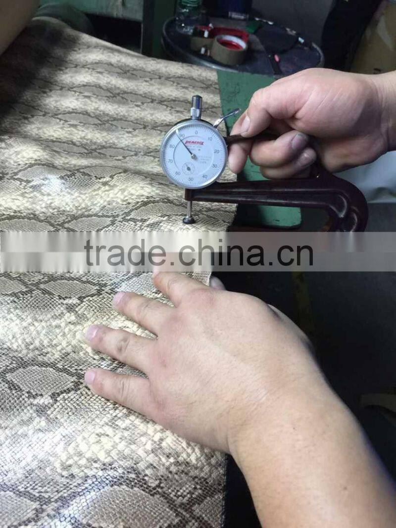 PU synthetic leather for women shoe upper snake skin
