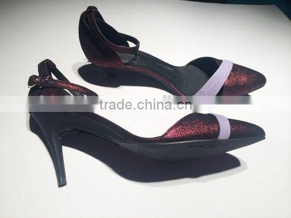 High quality women folding heels shoes heels that fold pointed folding high heel shoes