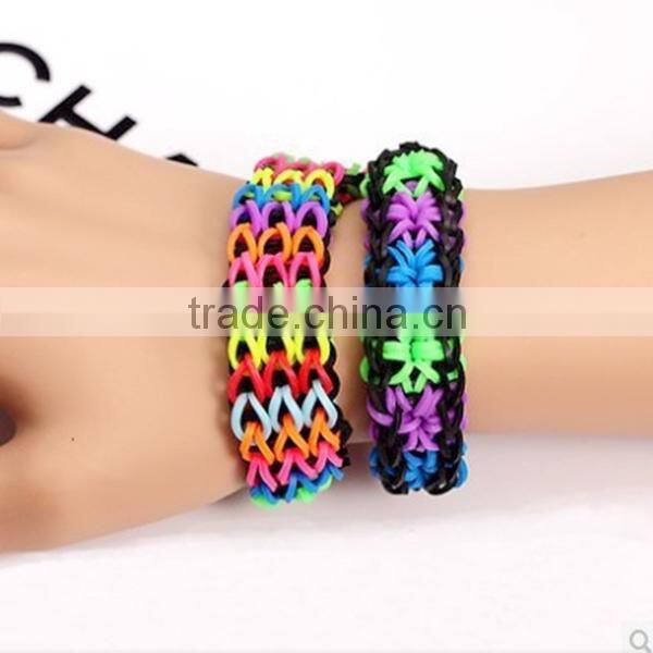 2014 cheap new style silicone rubber weave bracelet hot selling