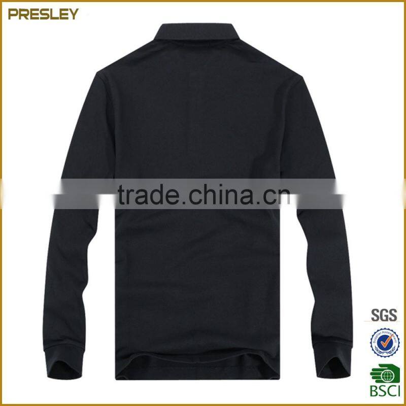 wholesale price black longsleeve men's Polo t shirts