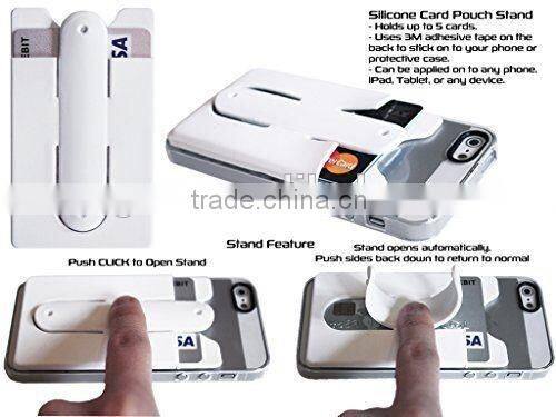 Fashionable Smart silicone card holder adhesive