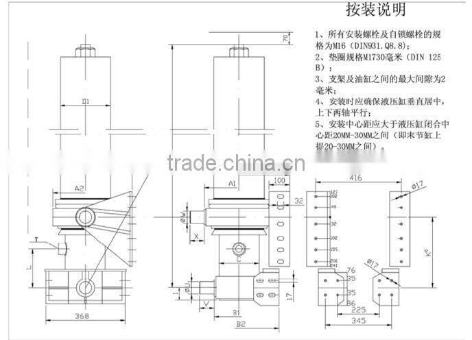 2015 hot sell telescopic hydraulic cylinder for tipper