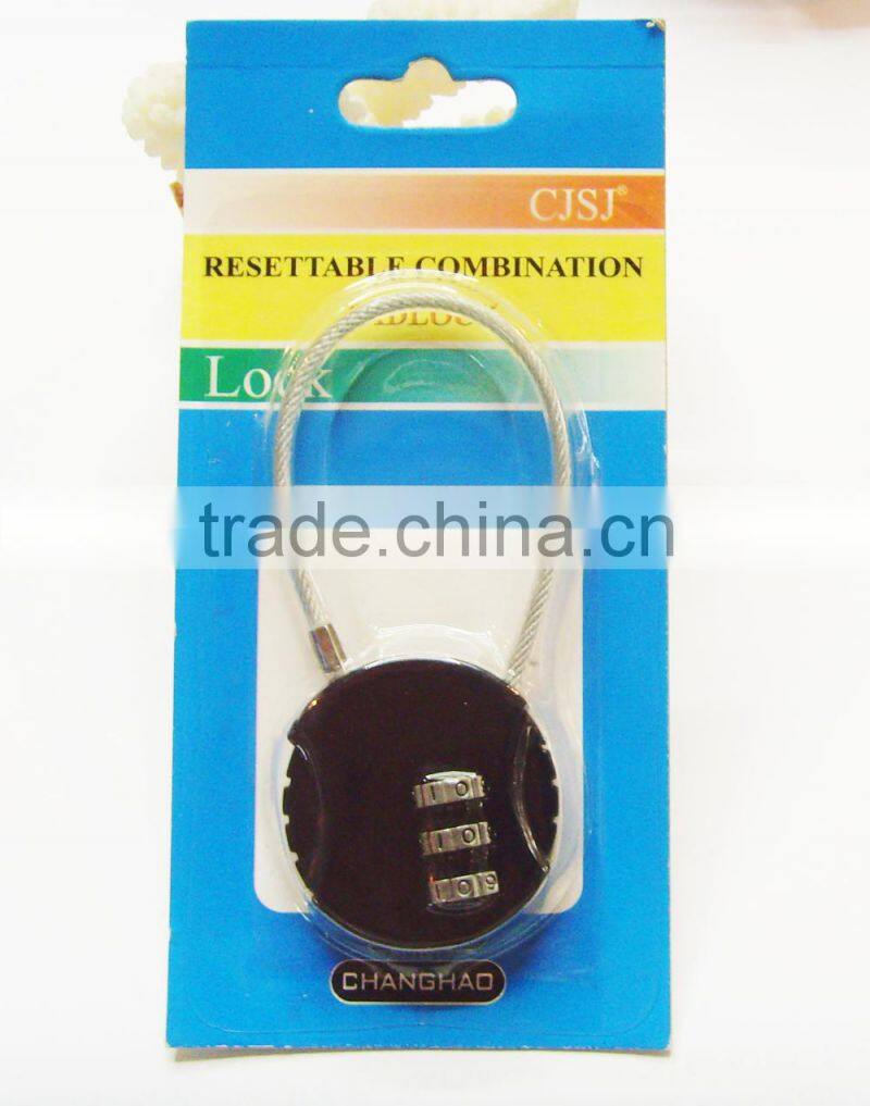 Hot Sale Round Colorful Combination safety cable lock factory direct sale CH-21B
