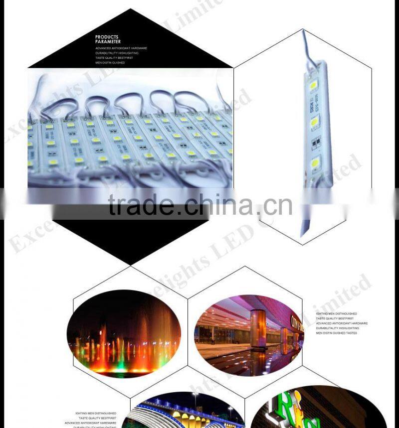 High Quality Waterproof SMD 5050 75*12mm 3 chips LED Module RGB