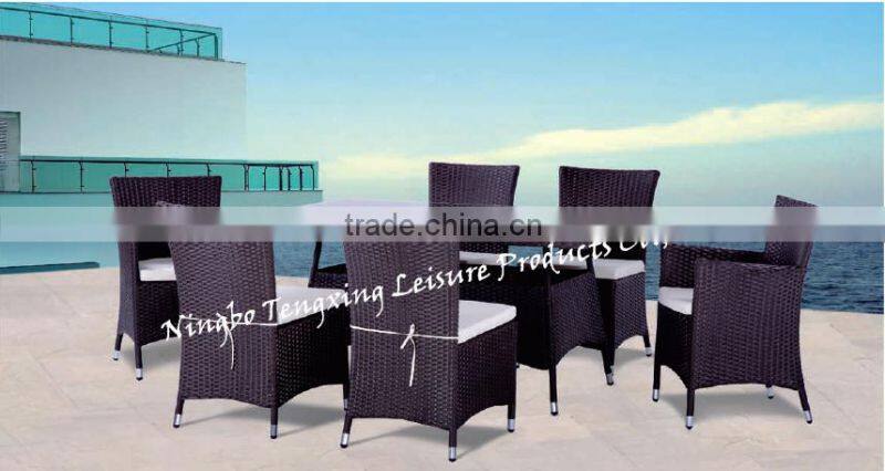 2016 Rattan dinning table and chairs/rattan seat dinning set/rattan garden set
