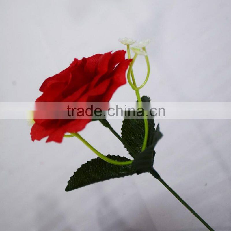 6x non woven artificial flower open rose bush mini bush for office market decoration