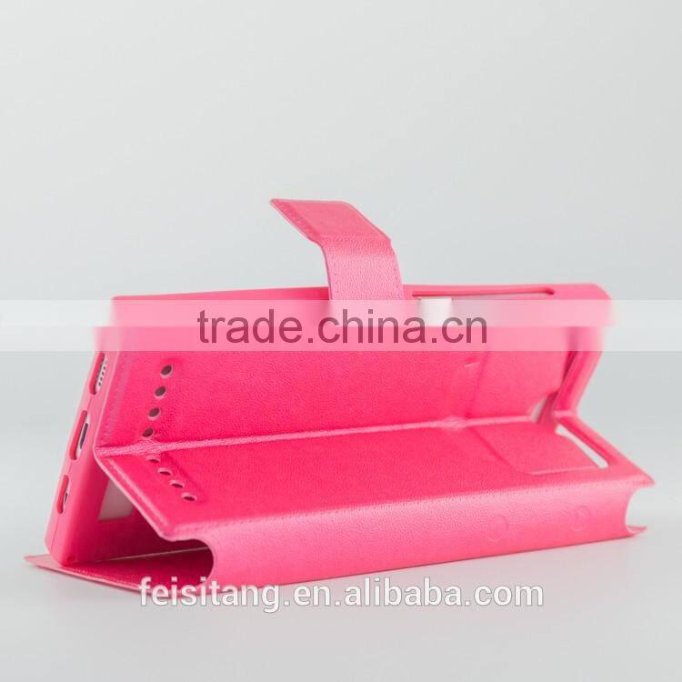 Made in china Flip stents leather with silicone cellphone cases Apply to 4.3 4.7 5.0 5.5 6.0 inch phones