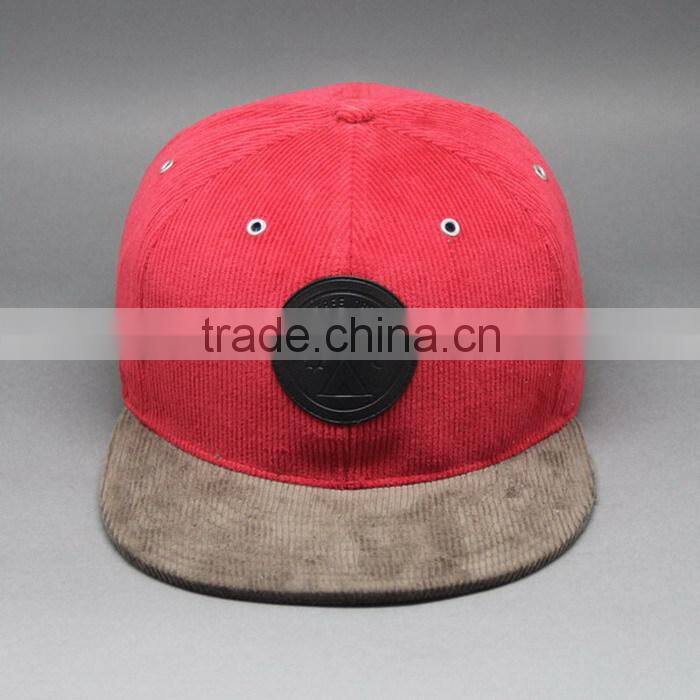 WHOLESALE PU LEATHER LOGO BRIM SNAPBACK HAT CUSTOM LOGO