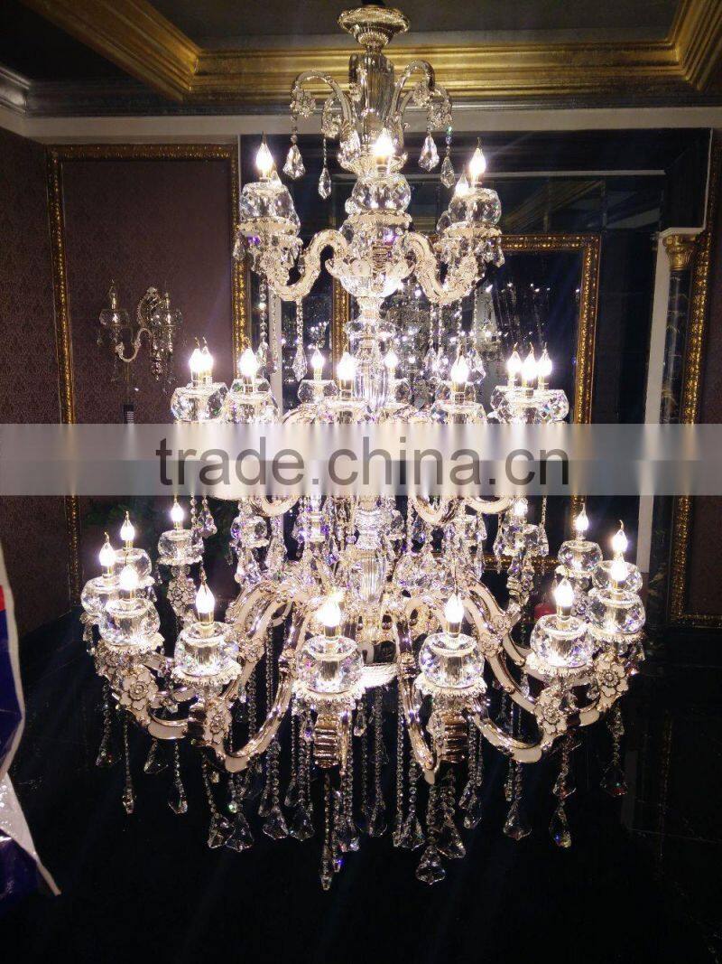 3 Floor Large Luxury Crystal pendant lighting for Hotel