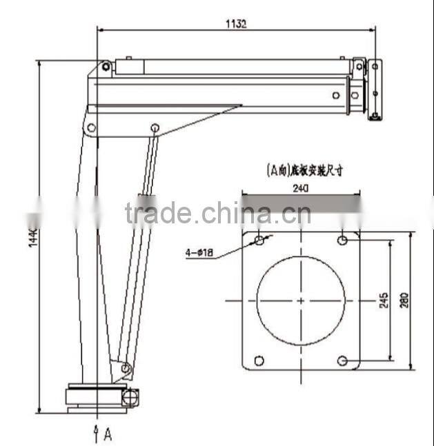 Hydraulic Pickup Truck Crane Winch with Cable