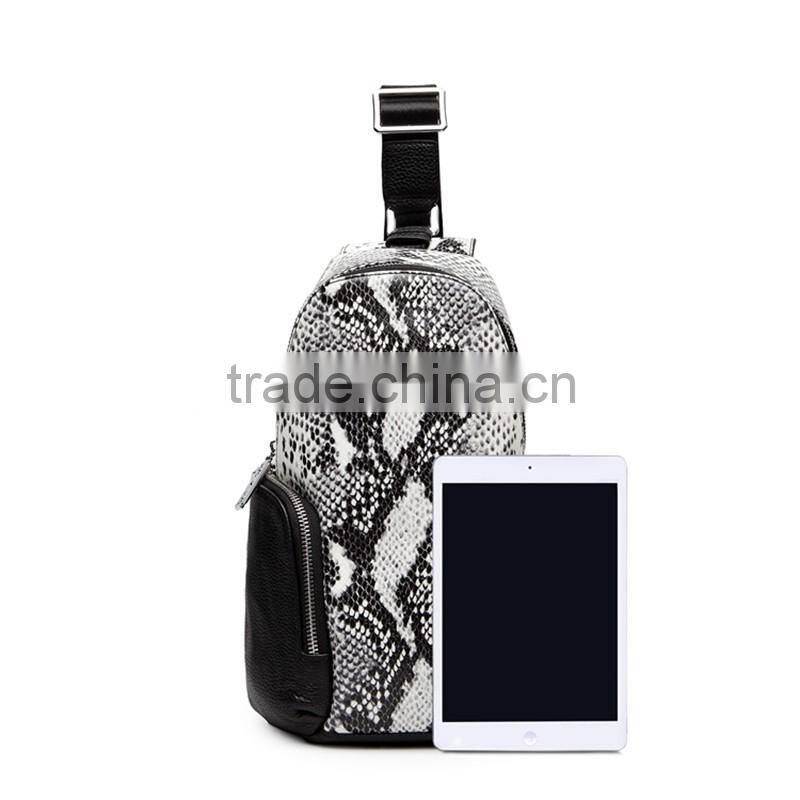 Factory fashion design genuine leather chest bag shoulder bags for man