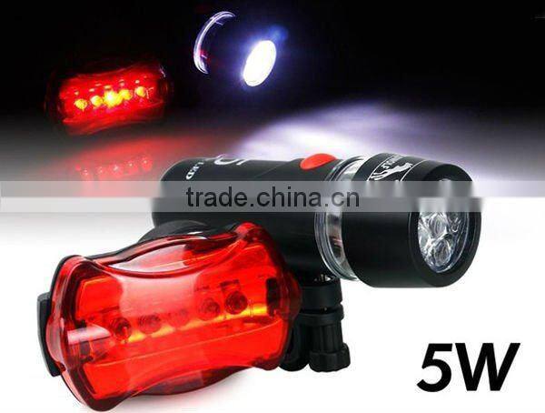 5W bicycle light led front rear