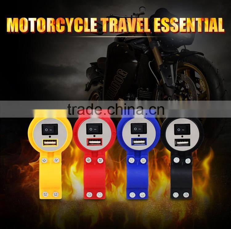 Motorcycle cell phone charger with usb socket