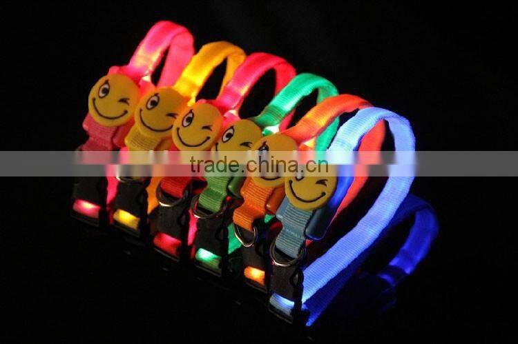 Best Smiling Face Dog Collar Flashing Led Pet Dog Collars