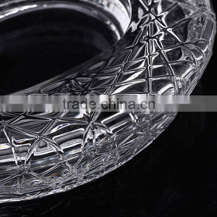 HYAS-06 large engraved Crystal ashtray for wholesale