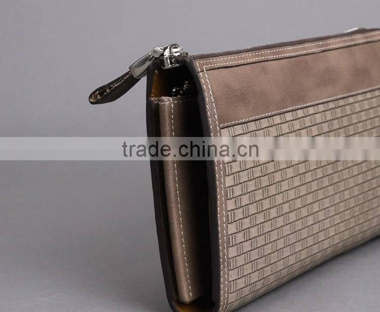 Mens vintage clutch bag and custom pattern leather wallet