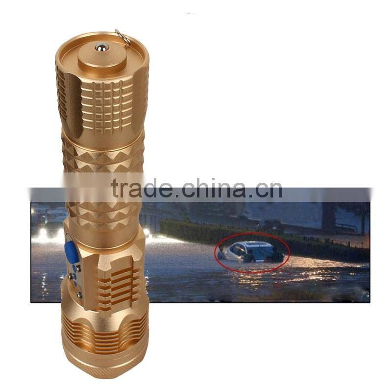 2015 Aluminum Material Strong Light High Powe USB Rechargeable 3.7V Flashlight